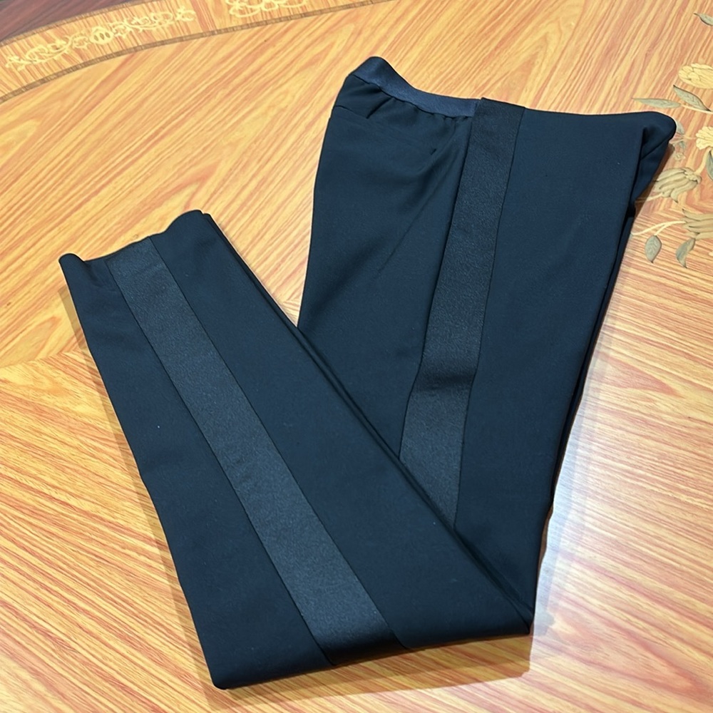French Connection stretch skinny tuxedo black pants trousers sz.0